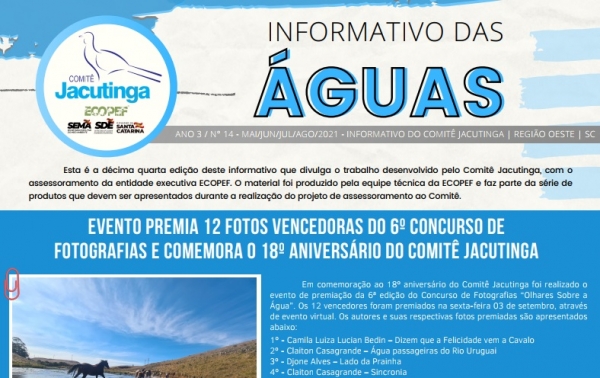 Informativo das Águas – 08/2021 - Comitê Jacutinga
