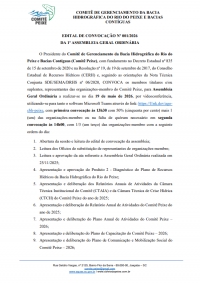 Comit&ecirc; Peixe convoca Assembleia com foco no Plano de Recursos H&iacute;dricos e planejamento para 2026