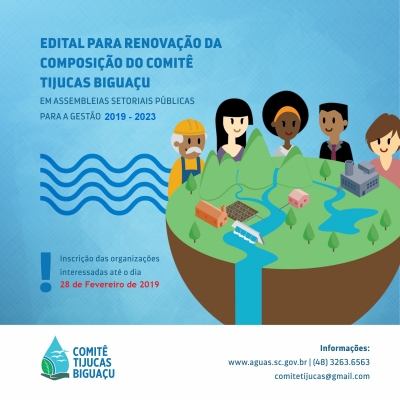 II RETIFICAÇÃO - Inscrição das organizações para habilitação na renovação da composição do Comitê Tijucas Biguaçu em Assembleias Setoriais