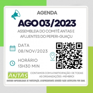 Comitê Antas e Afluentes do Peperi-guaçu lança Edital de Convocação para AGO n. 03/2023