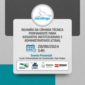 Reunião da Câmara Técnica acontecerá dia 28