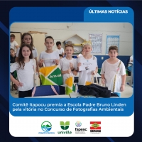 Comitê Itapocu premia a Escola Padre Bruno Linden pela vitória no Concurso de Fotografias Ambientais