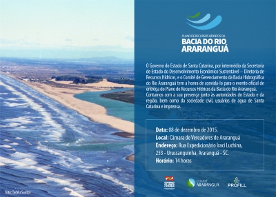 Entrega Oficial do Plano Estratégico de Recursos Hídricos da Bacia do Rio Araranguá