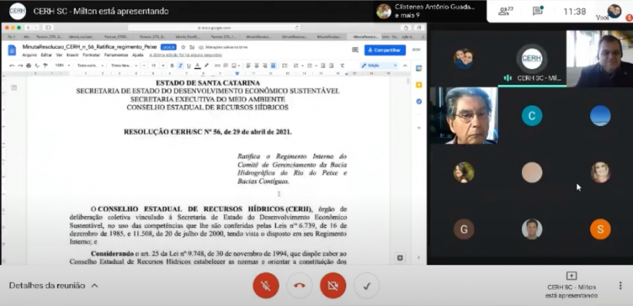 Regimento Interno do Comitê Peixe é homologado pelo CERH