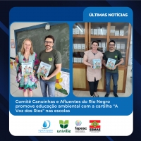Comitê Canoinhas e Afluentes do Rio Negro promove educação ambiental com a cartilha &quot;A Voz dos Rios&quot; nas escolas