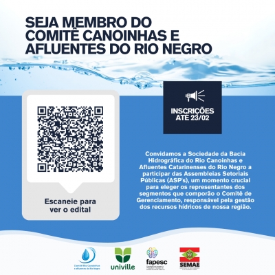 Seja membro do Comitê Canoinhas e Afluentes do Rio Negro