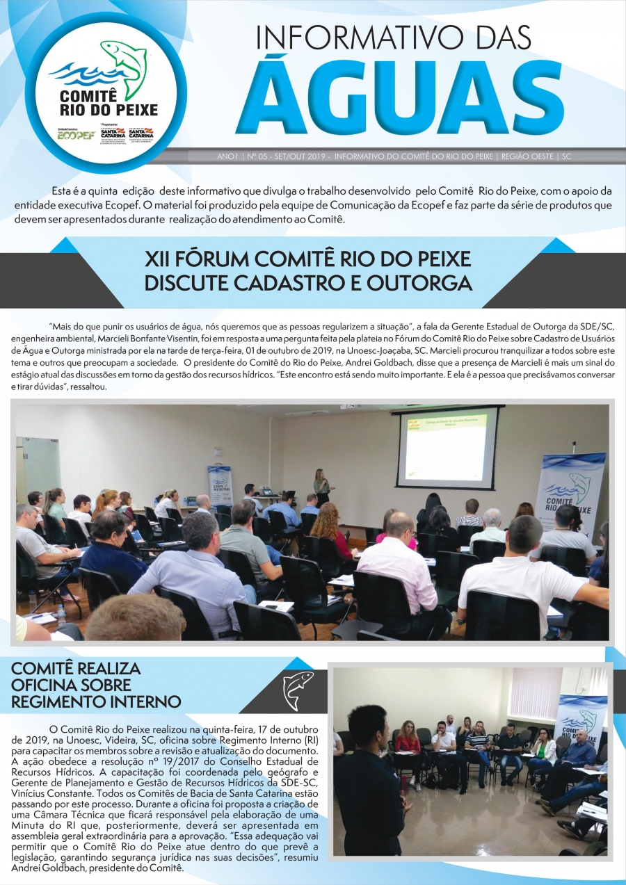 Informativo Comitê Rio do Peixe - 5º Bimestre 2019
