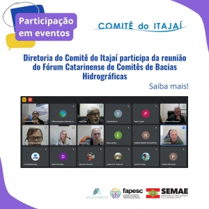 Presidente e secretário executivo do Comitê do Itajaí participam da reunião do Fórum Catarinense de Comitês de Bacias Hidrográficas