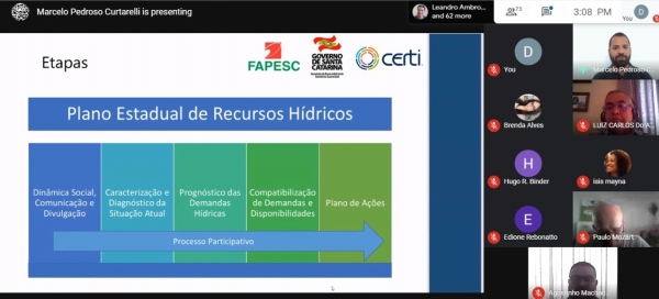 Plano Estadual de Recursos Hídricos de Santa Catarina: formação e características do documento são destaque em Capacitação