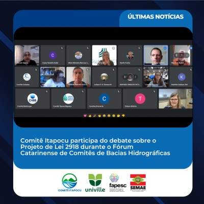 Comitê Itapocu participa ativamente do debate sobre o Projeto de Lei 2918 durante o Fórum Catarinense de Comitês de Bacias Hidrográficas