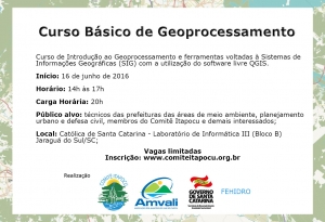 Comitê Itapocu promove: Curso Básico de Geoprocessamento