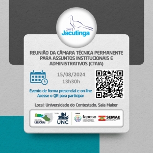 Câmara Técnica convida todos os representantes do Comitê Jacutinga para reunião mensal