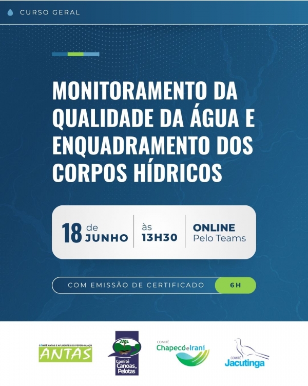 Comit&ecirc;s de Bacias Hidrogr&aacute;ficas promovem curso de capacita&ccedil;&atilde;o sobre monitoramento da qualidade da &aacute;gua e enquadramento dos corpos h&iacute;dricos