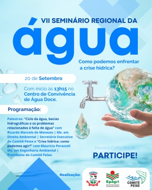Após cinco anos, Seminário Regional da Água será retomado em Água Doce/SC