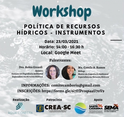 CONVITE PARA O WORKSHOP &quot;POLÍTICA DE RECURSOS HÍDRICOS - INSTRUMENTOS&quot;