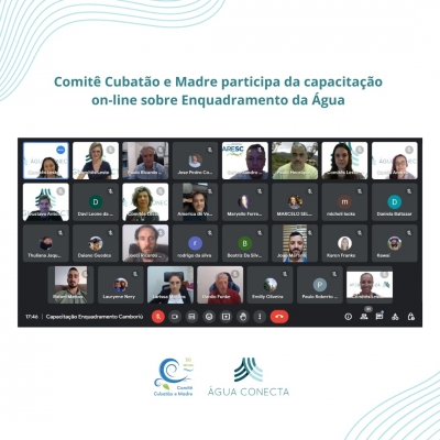 Comitê Cubatão e Madre participa da capacitação on-line sobre Enquadramento da Água