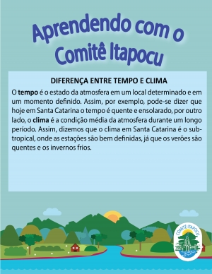 Aprendendo com o Comitê Itapocu: Diferença entre Clima e Tempo