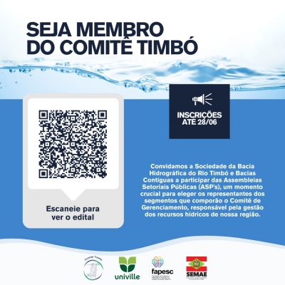 Estão abertas as inscrições para as Assembleias Setoriais Públicas do Comitê Timbó