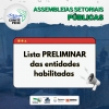 Publicada a lista preliminar das entidades habilitadas para as Assembleias Setoriais Públicas do Comitê Peixe
