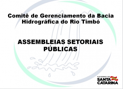 Resultado das Assembleias Setoriais Publicas CBH Timbó