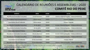 Comitê define o Calendário de Reuniões e Assembleias de 2020