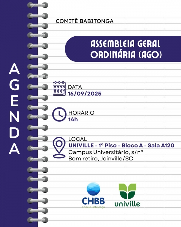 Comitê Babitonga divulga edital de convocação para Assembleia Geral Ordinária