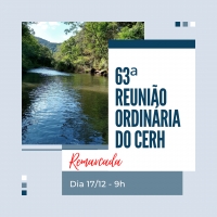 63ª Reunião do Cerh é transferida para dia 17 de dezembro