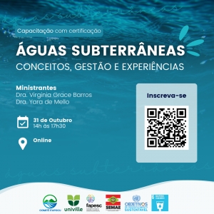 Comitê Itapocu abre inscrições para a capacitação &quot;Águas Subterrâneas, Conceitos, Gestão e Experiências&quot;