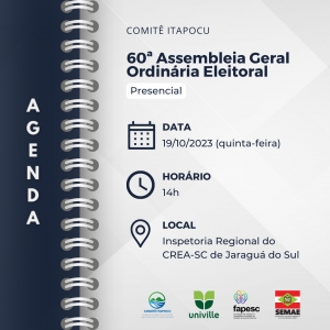 Edital de convocação para a 60ª Assembleia Geral Ordinária Eleitoral do Comitê Itapocu