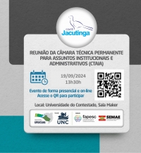 Câmara Técnica convida todos os representantes do Comitê Jacutinga para reunião mensal