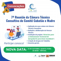 Atenção! Nova data da 7ª Reunião da Câmara Técnica Consultiva!