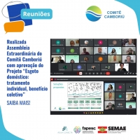 Realizada Assembleia Extraordinária do Comitê Camboriú com aprovação do Projeto “Esgoto doméstico: tratamento individual, benefício coletivo”