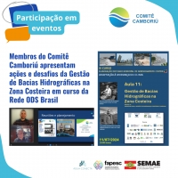 Membros do Comitê Camboriú apresentam ações e desafios da Gestão de Bacias Hidrográficas na Zona Costeira em curso da Rede ODS Brasil