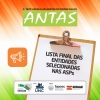 Divulgada a Lista Final das entidades selecionadas nas ASPs do Comitê Antas