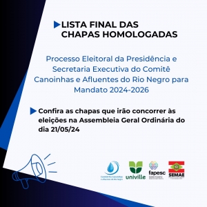 Lista Final das Chapas Homologadas para Eleição do Comitê Canoinhas: Confira os Candidatos