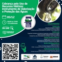 Inscrições abertas para o curso “Cobrança pelo Uso de Recursos Hídricos: Instrumento de Valorização e Proteção das Águas”