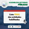 Lista Final das entidades habilitadas para as Assembleias Setoriais Públicas do Comitê Peixe é divulgada