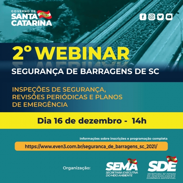 Webinar sobre Segurança de Barragens debate inspeções de segurança, revisões periódicas e planos de emergência