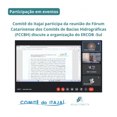 Comitê do Itajaí participa da reunião do Fórum Catarinense dos Comitês de Bacias Hidrográficas (FCCBH) discute a organização do ERCOB -Sul
