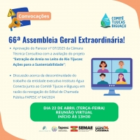 Comitê Tijucas e Biguaçu convoca membros para Assembleia Extraordinária