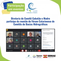 Diretoria do Comitê Cubatão e Madre participa da reunião do Fórum Catarinense de Comitês de Bacias Hidrográficas