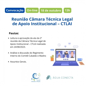 Convocação para 3ª reunião da CTLAI- Cubatão e Madre e do Comitê Cubatão e Madre!