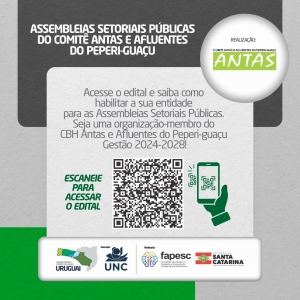 Comitê Antas e Afluentes do Peperi-guaçu lança o Edital 01/2024 convocando para as Assembleias Setoriais Públicas