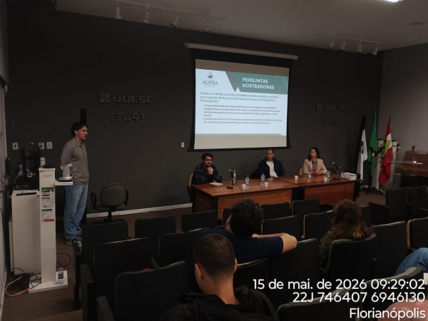 Representantes do Comit&ecirc; Cubat&atilde;o e Madre ministram palestra na primeira Jornada de Meio Ambiente e Planejamento Urbano
