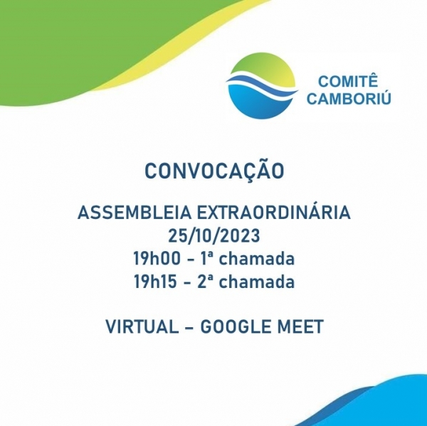 Convocação para Assembleia Extraordinária do Comitê Camboriú de 25/10/2023