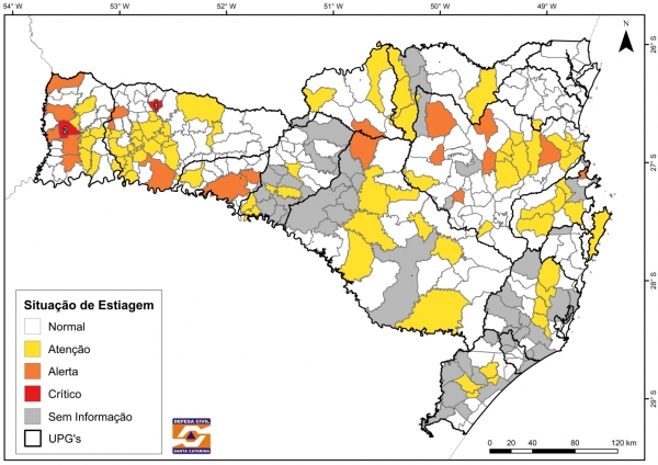  Situação da estiagem em relação ao abastecimento urbano