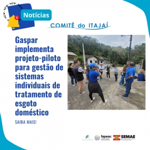 Gaspar implementa projeto-piloto para gestão de sistemas individuais de tratamento de esgoto doméstico