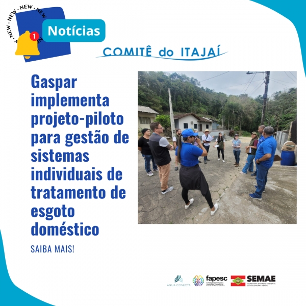 Gaspar implementa projeto-piloto para gestão de sistemas individuais de tratamento de esgoto doméstico