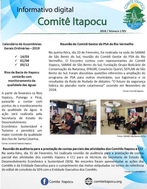 INFORMATIVO DIGITAL 1 / 2019