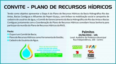 Reunião no município de Palmitos - Plano de Recursos Hídricos